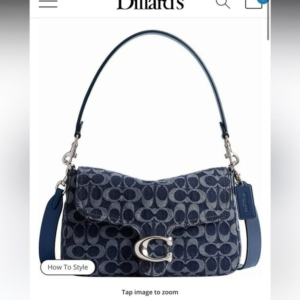 NWT Coach Denim Shoulder Bag - Picture 2 of 16